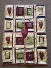 Mom Wall Hanging Quilt with Photo Inserts Rustic 33" x 24" Primitive Country