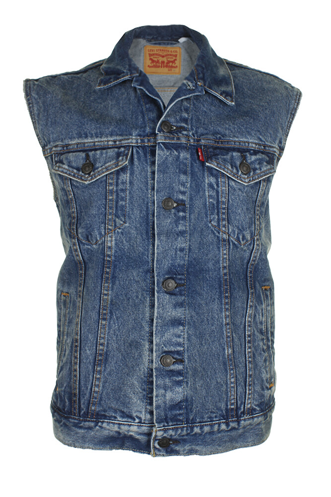 Levi's Men's Regular Fit Button Up Cut Off Denim Trucker