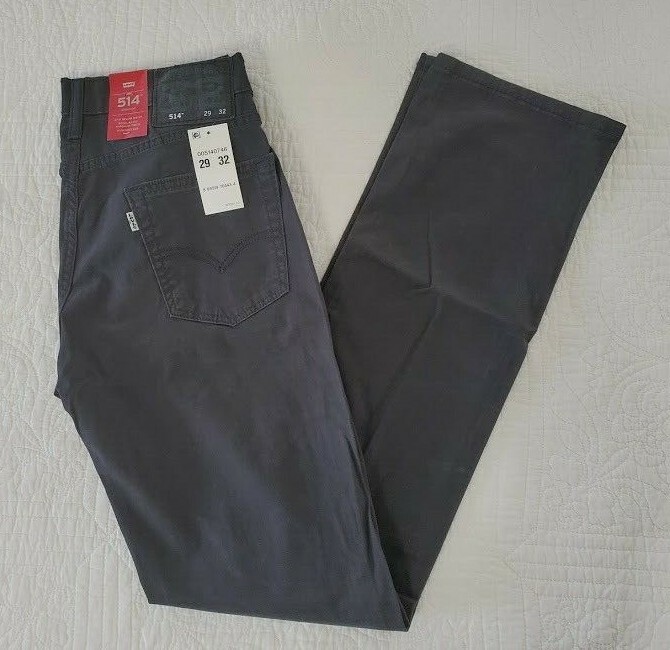 NEW Men's Levis 514 Straight Jeans 005140746 Dark Grey Gray Motion