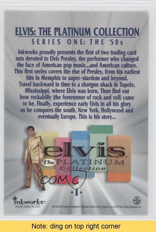 1999 Inkworks Elvis: The Platinum Collection Elvis Presley Title Card READ 0q4 - Picture 2 of 3