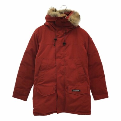 CANADA GOOSE LANGFORD PARKA Hoodie Fur Down Jacket M Red Mens Used