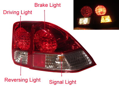 Civic ES MK7 2001-2003 Sedan 4D Clear Tail Rear Light Red/Clear V2