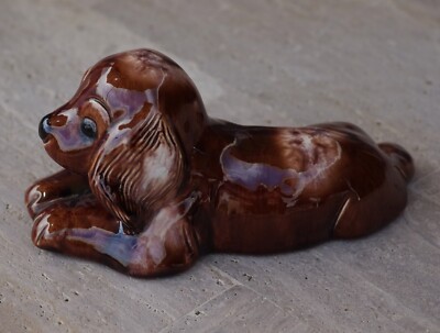 VINTAGE Ceramic Figurine ''Corky'' Cocker Spaniel Lichten Ware 1940's Made in USA