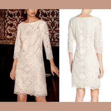 NEW $128 Eliza J Lace Shift Dress in Ivory [ SZ 4 ] #Q32