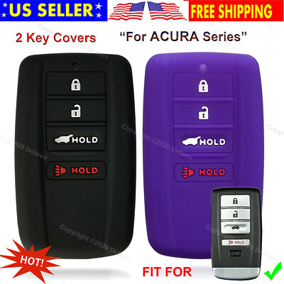 2x Silicone Cover Holder Protector Remote Control Smart Car Case for Acura Key