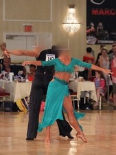 Latin/Rhythm Green Ballroom Dress - Size 2-4 - Reduced to sell