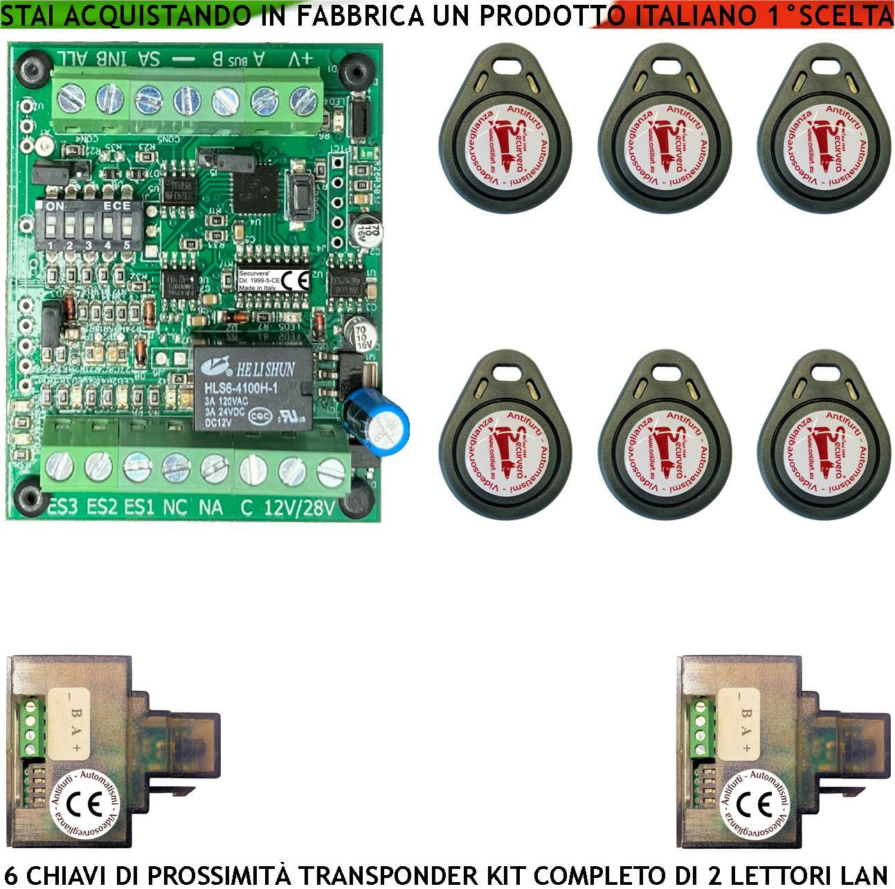 Sicurezza Famiglia: Kit 6 Chiavi Prossimità e 2 Lettori per Allarme