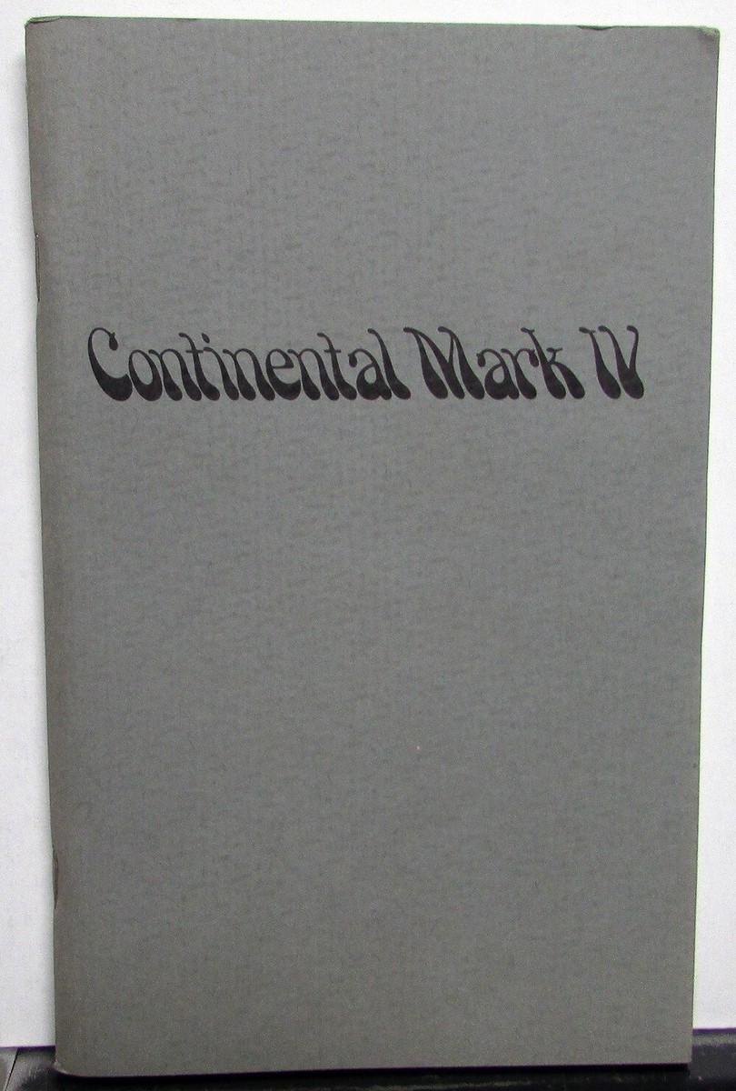 1974 Lincoln Continental Mark IV Owners Manual Care & Operation