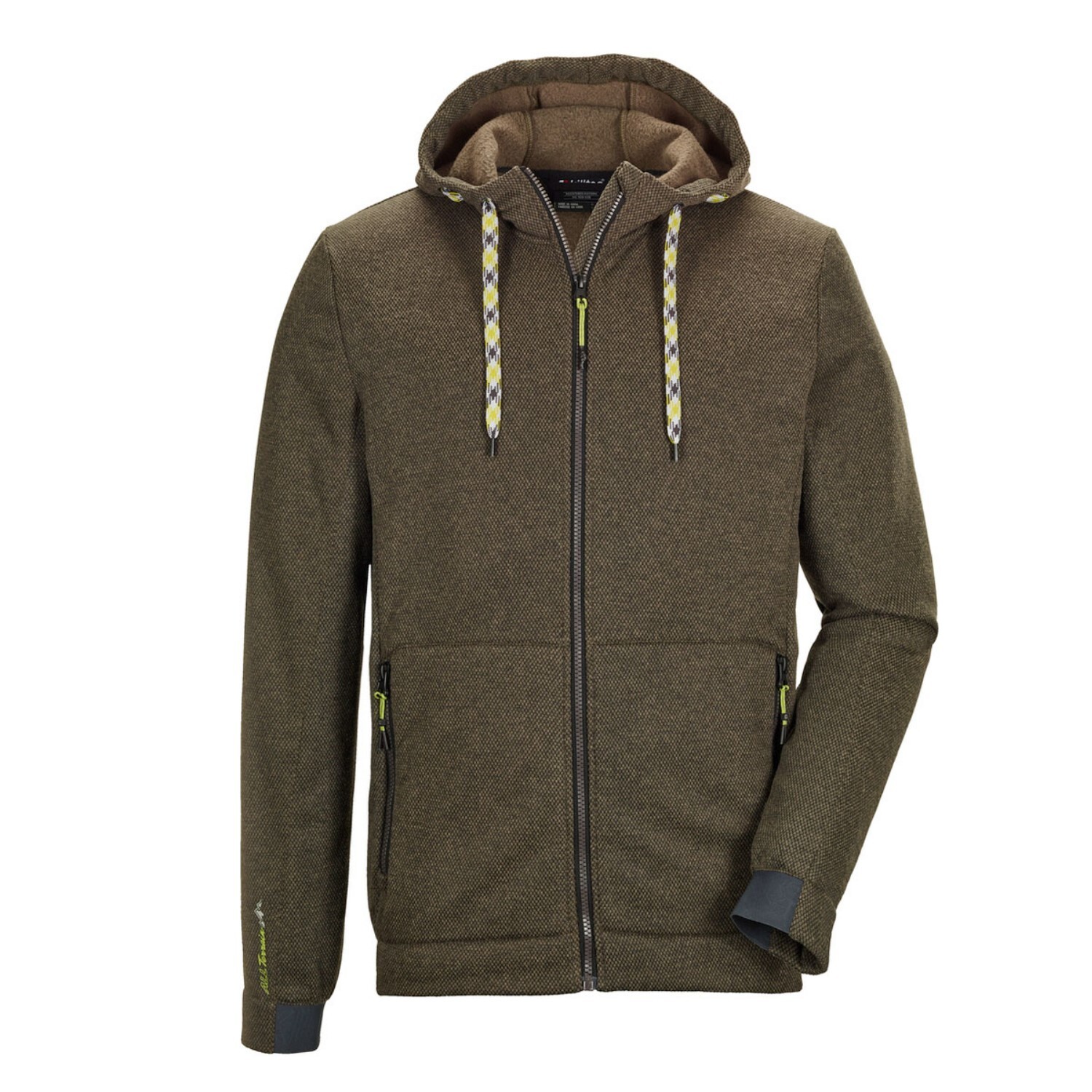 Вязаная флисовая куртка Killtec Флисовая куртка мужская с капюшоном и запирающимися карманами 11490₽