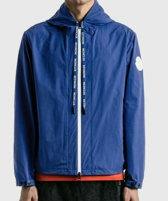 Nw MONCLER Nylon Hooded jacket CARLES 1A750 54A91 Blue W/CODE | eBay