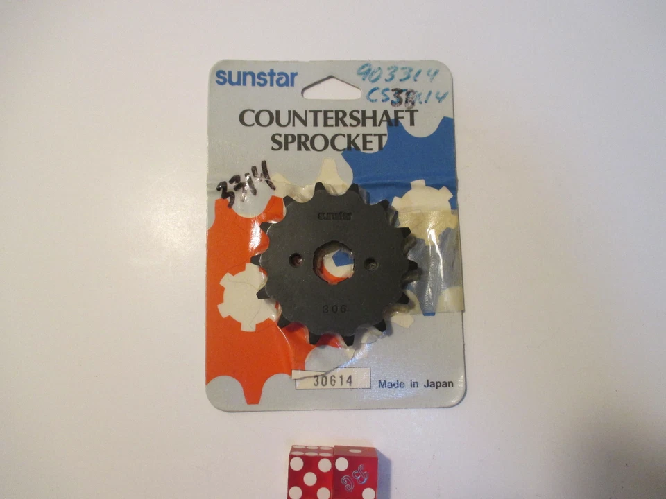 Piñón Sunstar 30614 (14 dientes) Honda XL200R XR200R CB250 TLR200 hecho en Japón Foto 3 de 3