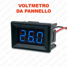 VOLTMETRO DIGITALE DA PANNELLO UNIVERSALE 0,36" LED VERDE 0V-30V AUTO MOTO ECC