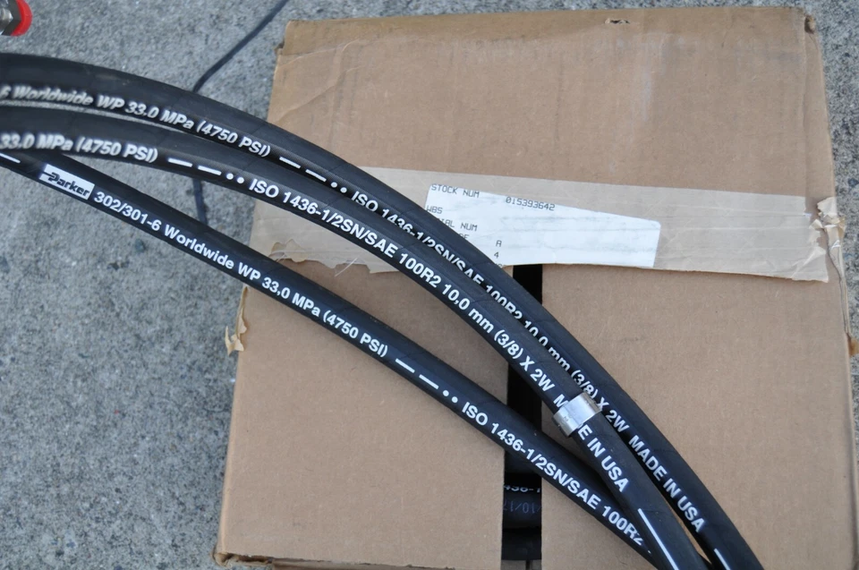 Parker Hydraulic Hose 302/301-6 4750psi 16 FT ORF STAINLESS FITTINGS USA MADE - Image 4 of 4