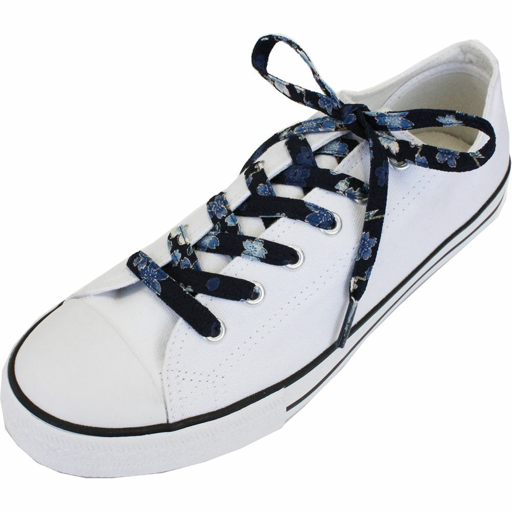 Japanese Chirimen Shoelaces for Sneakers 117cm 46inch (Navy) | eBay