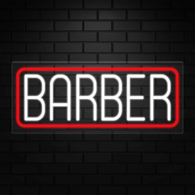 Barber Sign for Business Displays | LED Flex Neon | 32''W x 13''H x 1''D