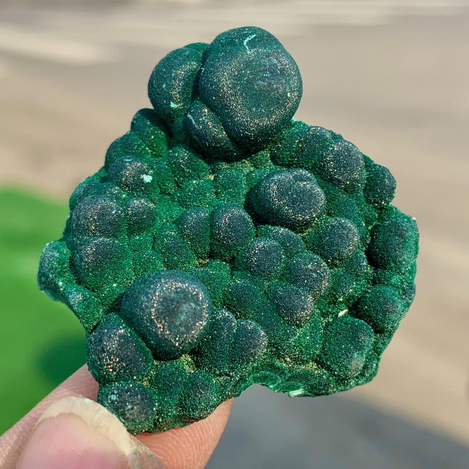 27G Natural velvet Malachite stone cat eye cluster rough mineral sample