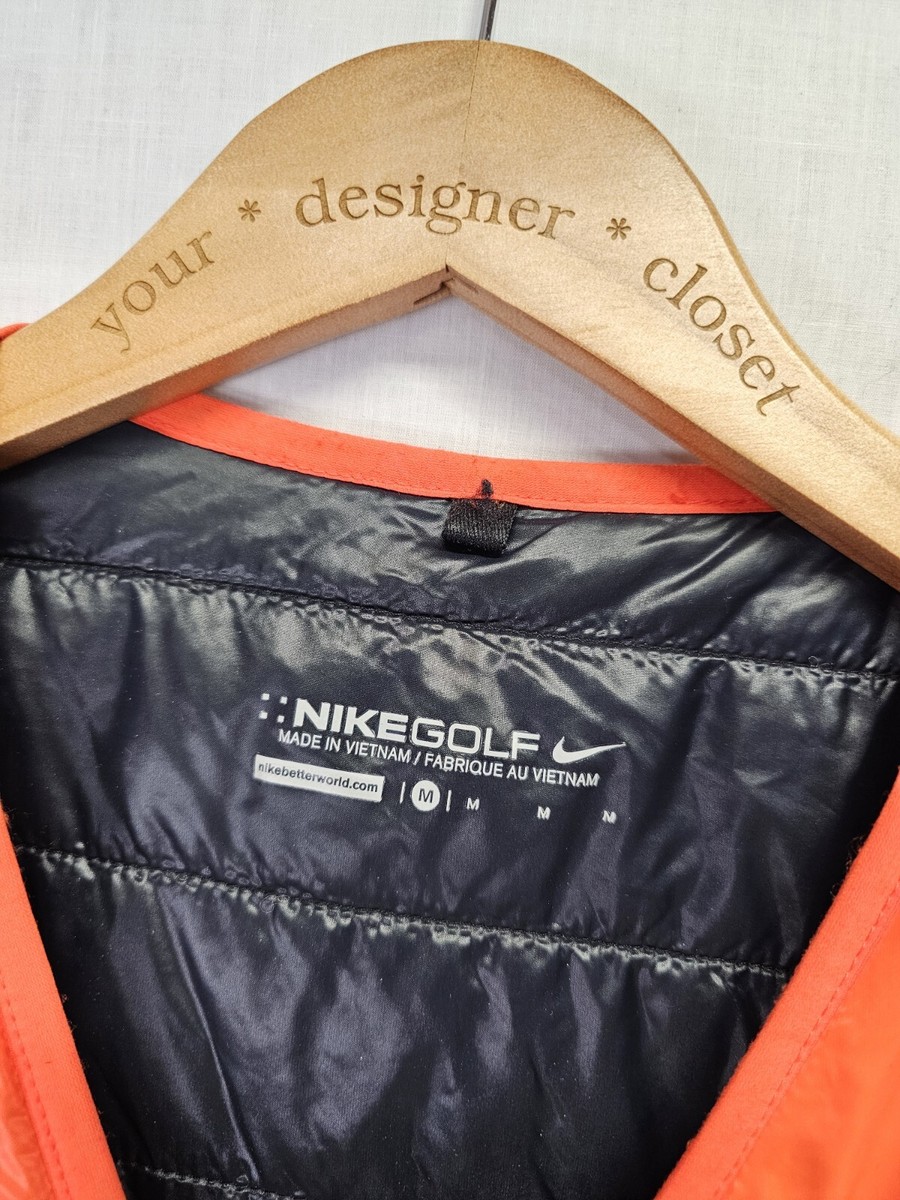 Nike Golf オレンジ パファーベスト Nike Golf Vest Size M Orange Puffer Light Weight Men's | eBay