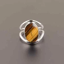 Tiger Eye  925 Sterling Silver Band& Statement Ring Handmade Ring All Size-U-124