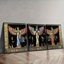 3pcs  Black ancient Egyptian frescoes  Wall Art Canvas Unframed/Framed