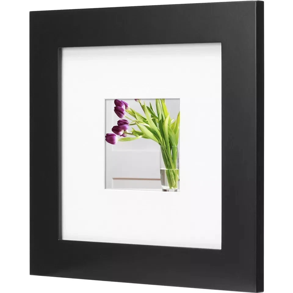 Museum 8x8 Matted to 4x4 Flat Wide Gallery Picture Frame, Black - Image 3 of 3
