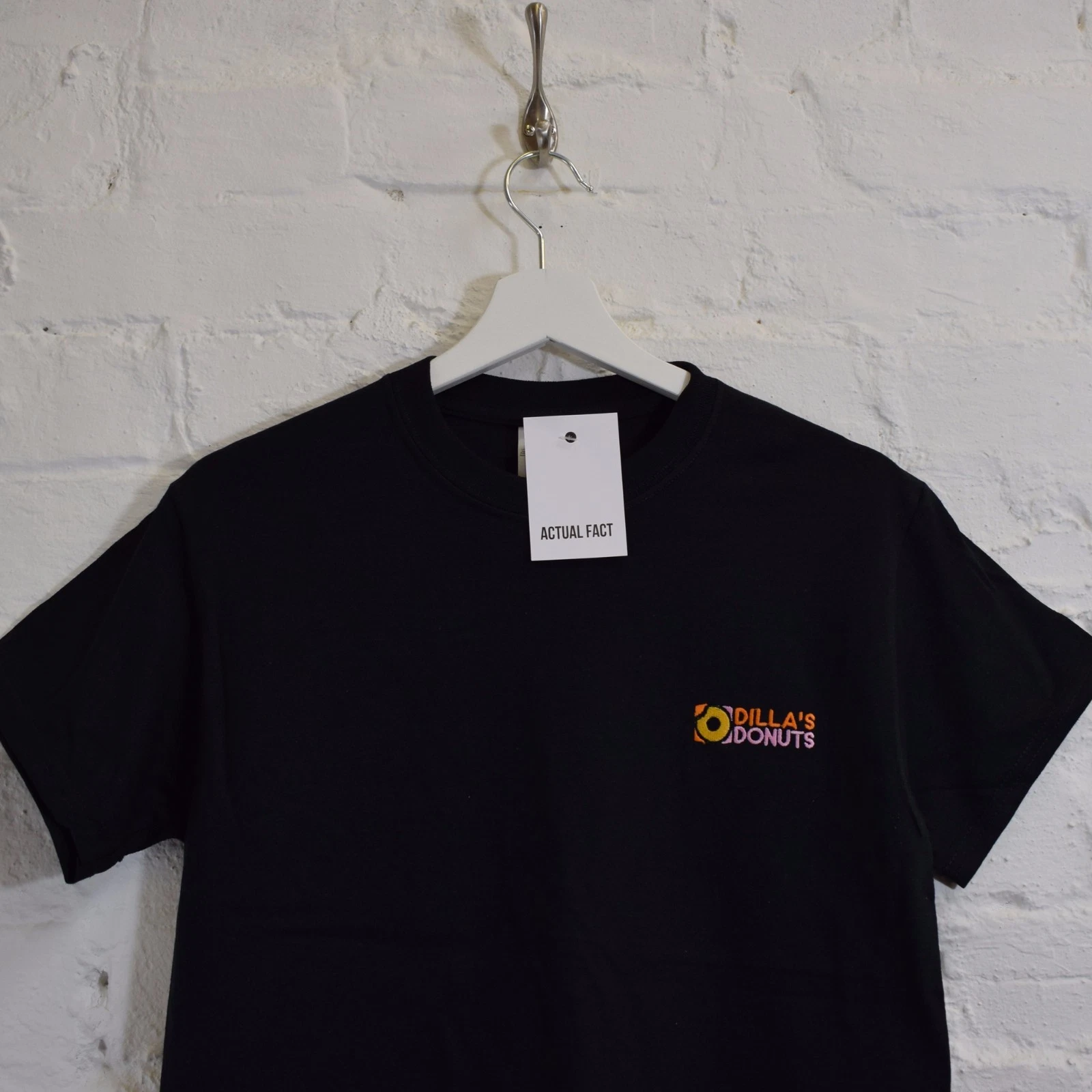 Dillas Donuts Hip Hop J Dilla Black Tee T-shirt by Actual Fact