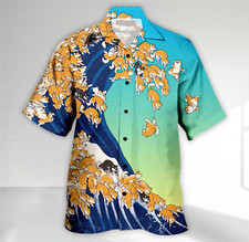 Shiba Inu Funny Hawaiian Shirt For Men Women, Tropical Dog Casual Button Shirt