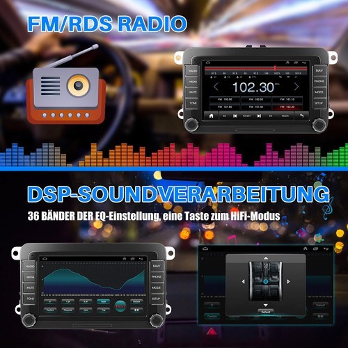 Android 13 Autoradio Carplay GPS Navi RDS Kamera Für VW Touran Golf 5 6 Polo EOS - Bild 11 von 12