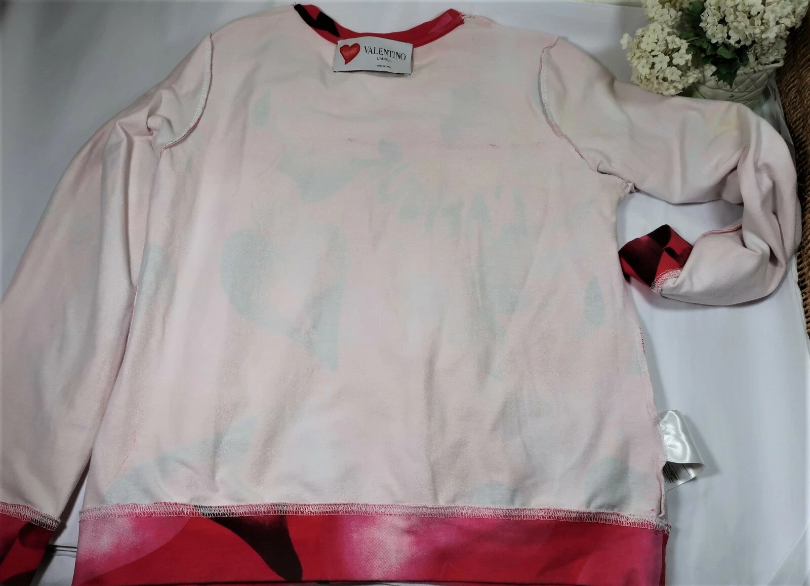 VALENTINO L'Amour Felpa Modal Rossa Maglione Pullover Giacca Small S 40 4 6