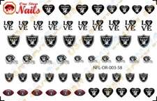 Raiders Nail Art Waterslide Decals Tattoo Ver.3 for Las Vegas football team fans