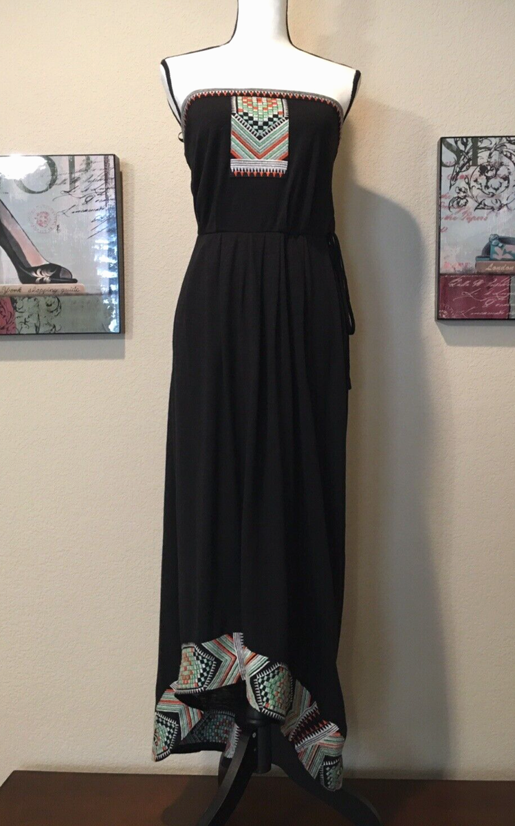 thml black embroidered dress THML Moroccan Embroidered Dress x-small