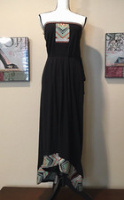 THML HI LO STRAPLESS MAXI EMBROIDERED DRESS SMALL