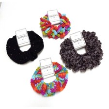 Luxury Hair Scrunchies Crochet Grey Velvet Chenille, Color, Black Beaded Choice