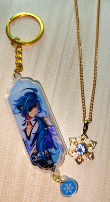 Genshin impact Kaeya keychain and Necklace combo 