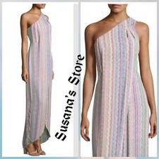 NWT BCBG MAXAZRIA SIZE 10 Dries Georgette Print One-Shoulder High Slit Maxi 439