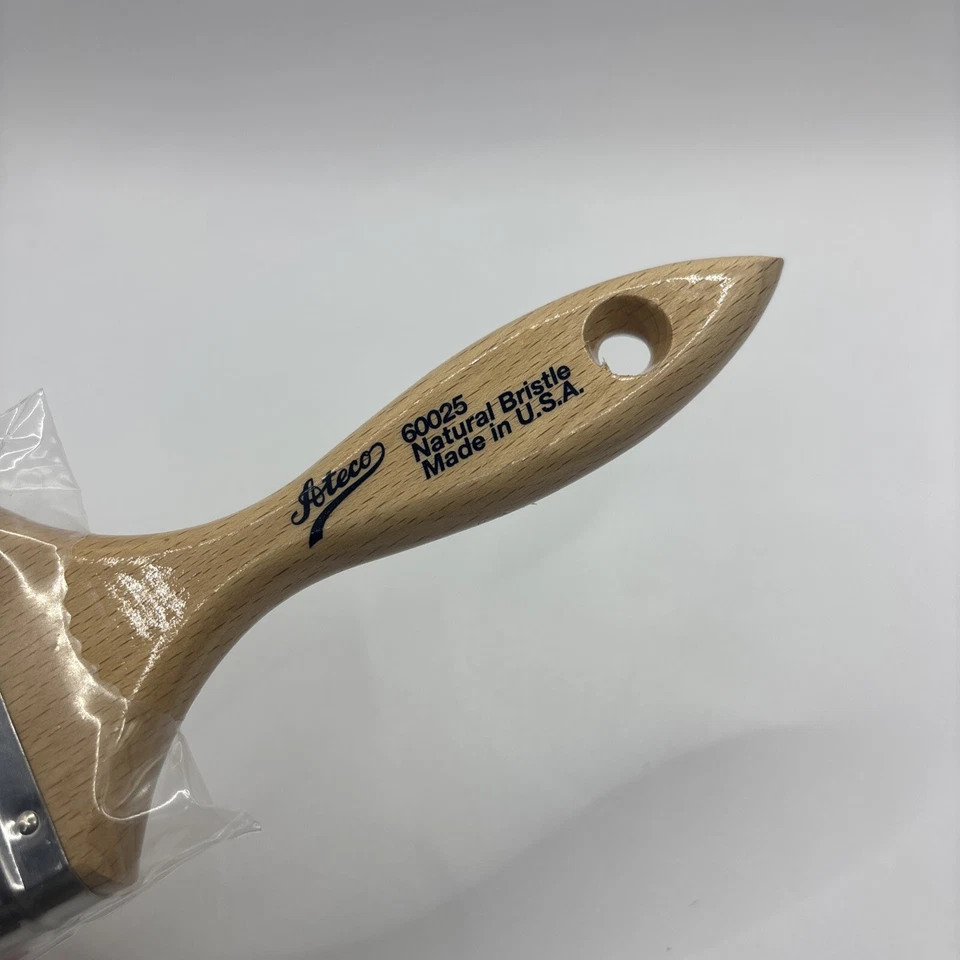 Cepillo para pastelería Ateco 60025, 2,5” pelo de jabalí cerdas naturales de acero inoxidable Foto 4 de 4