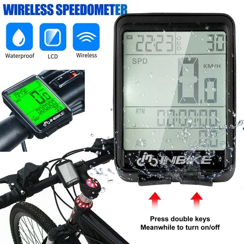 LCD Wireless Cycling Bike Bicycle Cycle Speedometer Waterproof Computer Odometer - Picture 1 of 13