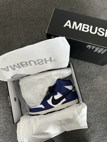 ✅ Nike Dunk Hi (High) AMBUSH Brand New UK9 US10 Royal Blue White Fast Del 🚚💨. - Picture 10 of 14