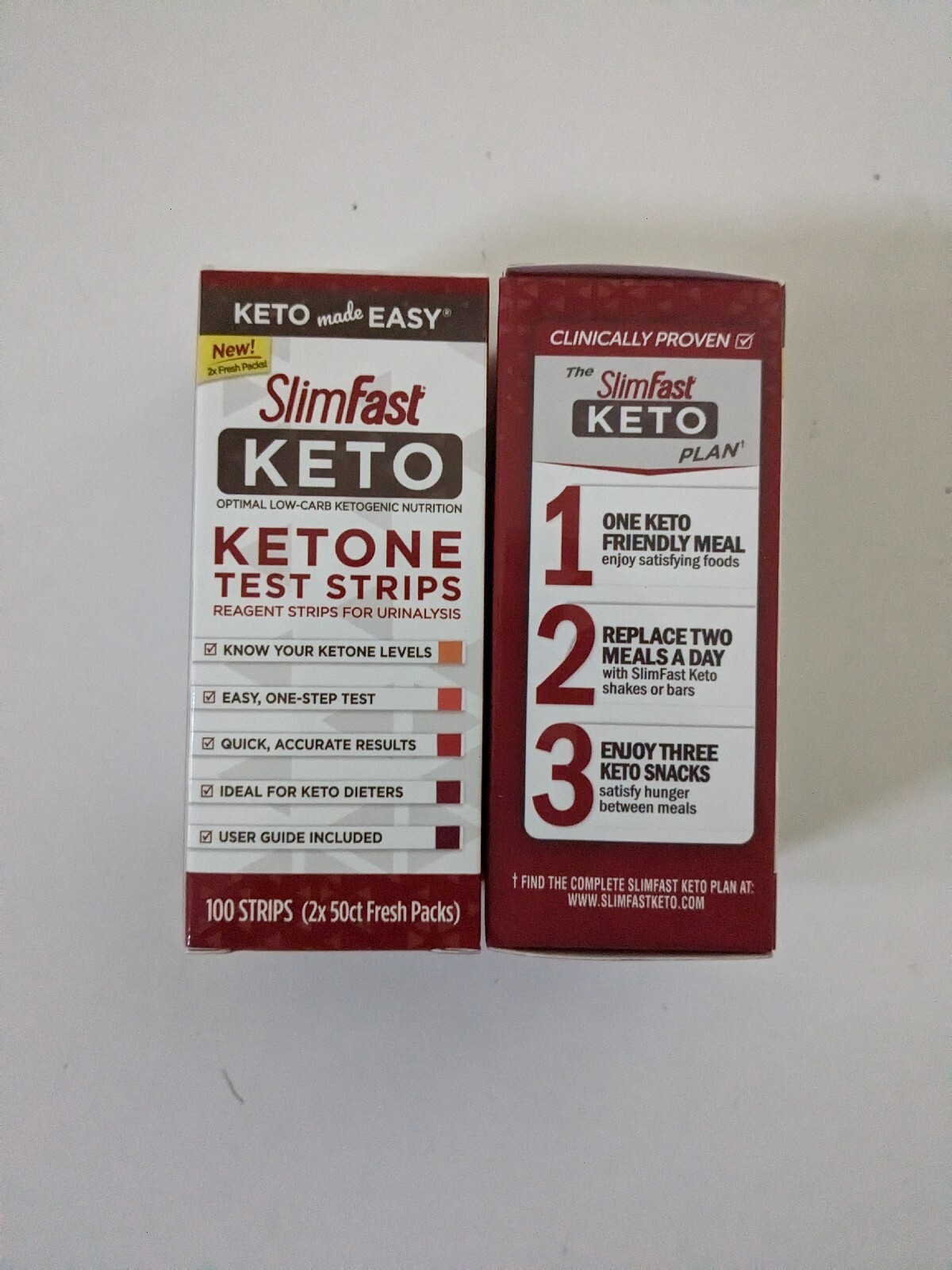 Lot of 2 SlimFast Keto Ketone Test Strips 100 ct. LowCarb Keto Exp