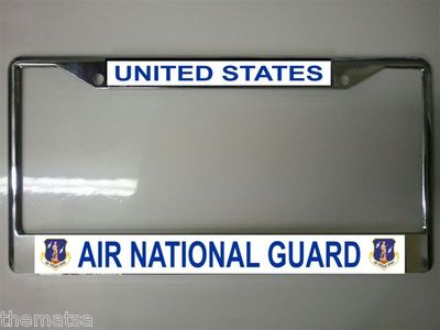 AIR FORCE AIR NATIONAL GUARD CAR CHROME USA MADE  LICENSE PLATE FRAME 