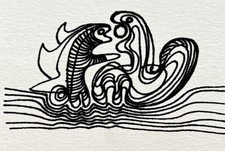 Ervin NEUHAUS (1928-2012) Dessin Encre Unique 1970 Organique Abstrait 44