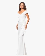 Xscape Petite Off-the-Shoulder Ruffle Gown - Ivory Size 16P