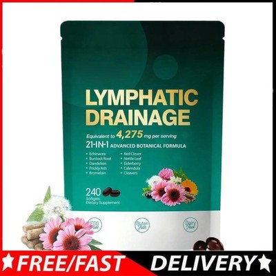 Lymphatic Drainage Supplements, 240 Softgels, 4275mg Lymph System Support DE~~