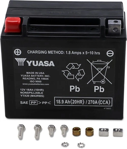 Yuasa Factory Activated Maintenance Free Battery - YTX20 Motorcycle ATV/UTV PWC - Image 3 of 4