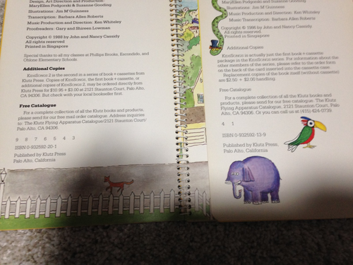 THE BOOK OF KID SONGS / KID SONGS 2 NANCY CASSIDY A HOLLER-ALONG HANDBOOK - Foto 7 di 7