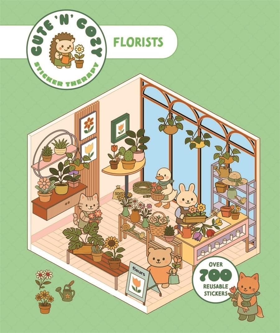 Cute 'N' Cozy Sticker Therapy: Flower Shops : Over 500 Reusable Stickers! Skittledog - Image 2
