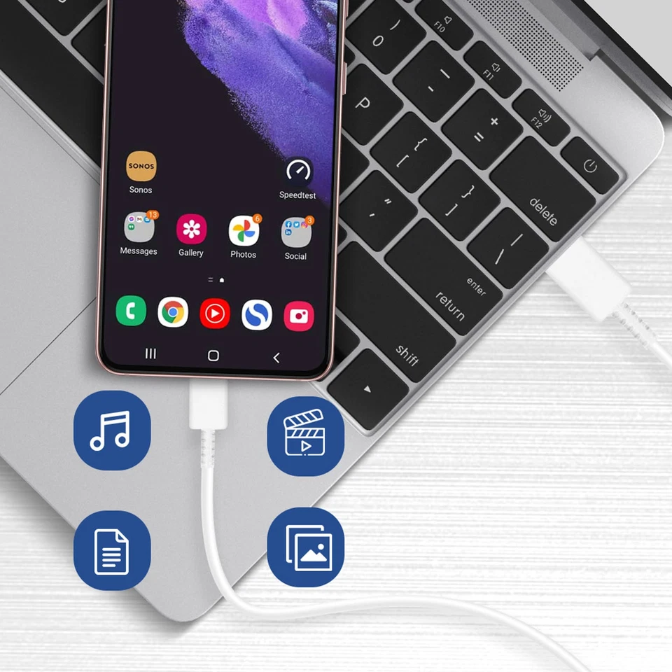 Cable USB a USB-C Carga Rápida 1m Original EP-DG970BWE Blanco - Imagen 4 de 4