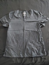 Cherokee Workwear Core Stretch V-Neck Scrub Top Medium Gray Used