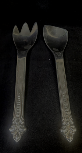 Wilton Armetale Belle Mont Salatbesteck Silber Farbe Gabel Löffel - Bild 1 von 4