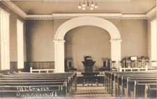 METHODIST CHURCH rock creek oh real photo postcard rppc ohio interior