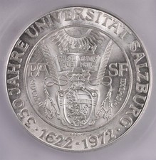 1972 Austria 50 Schilling 20g Silver 0.900 - ICG MS66 